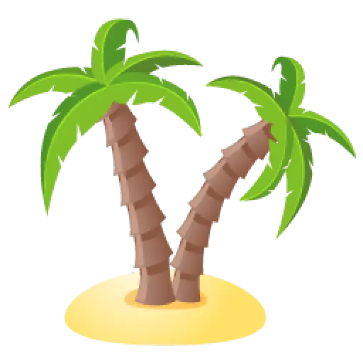 Cartoon Illustration of Palm Trees on Sand