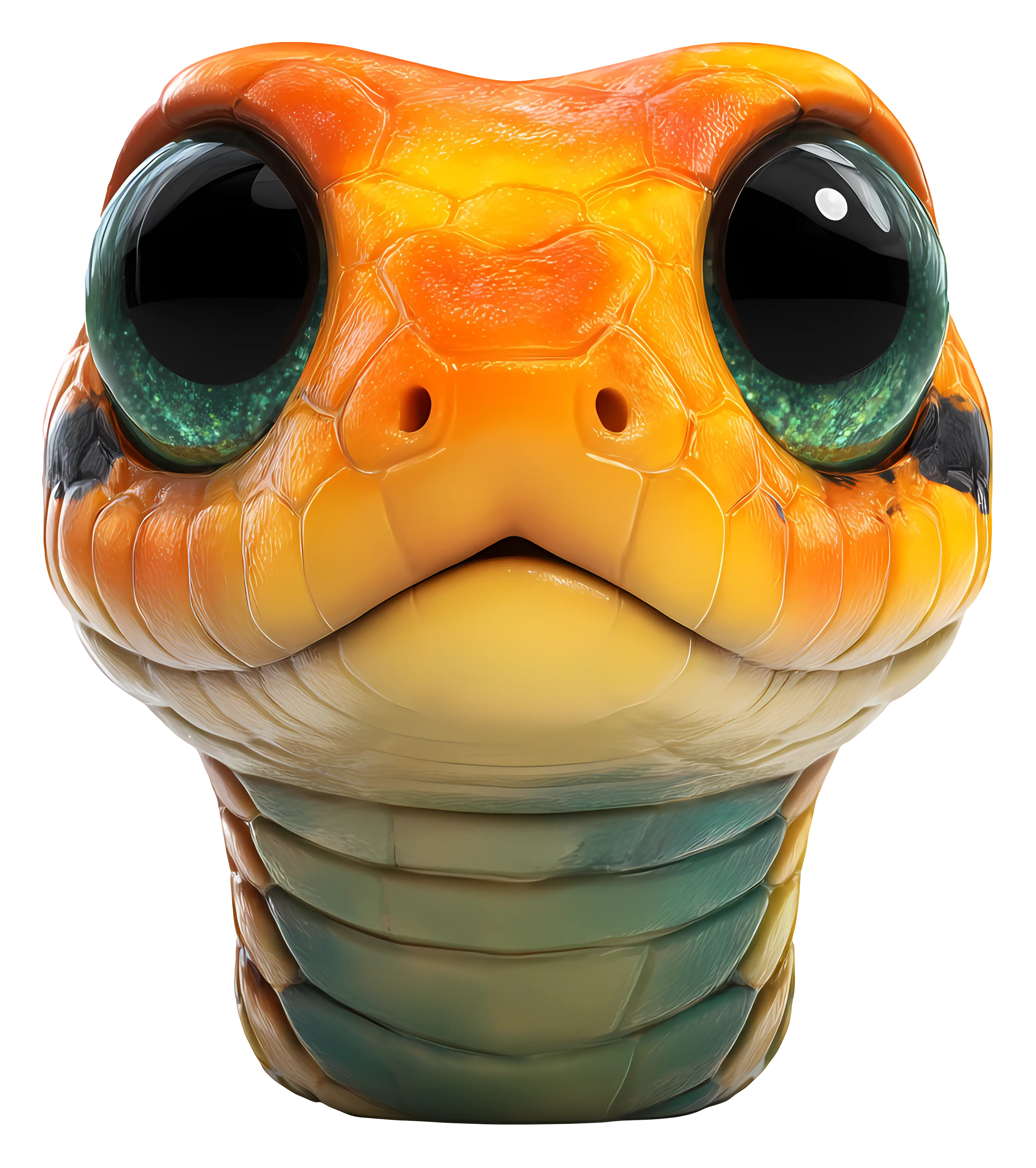 Cute Cartoon Snake with Big Eyes