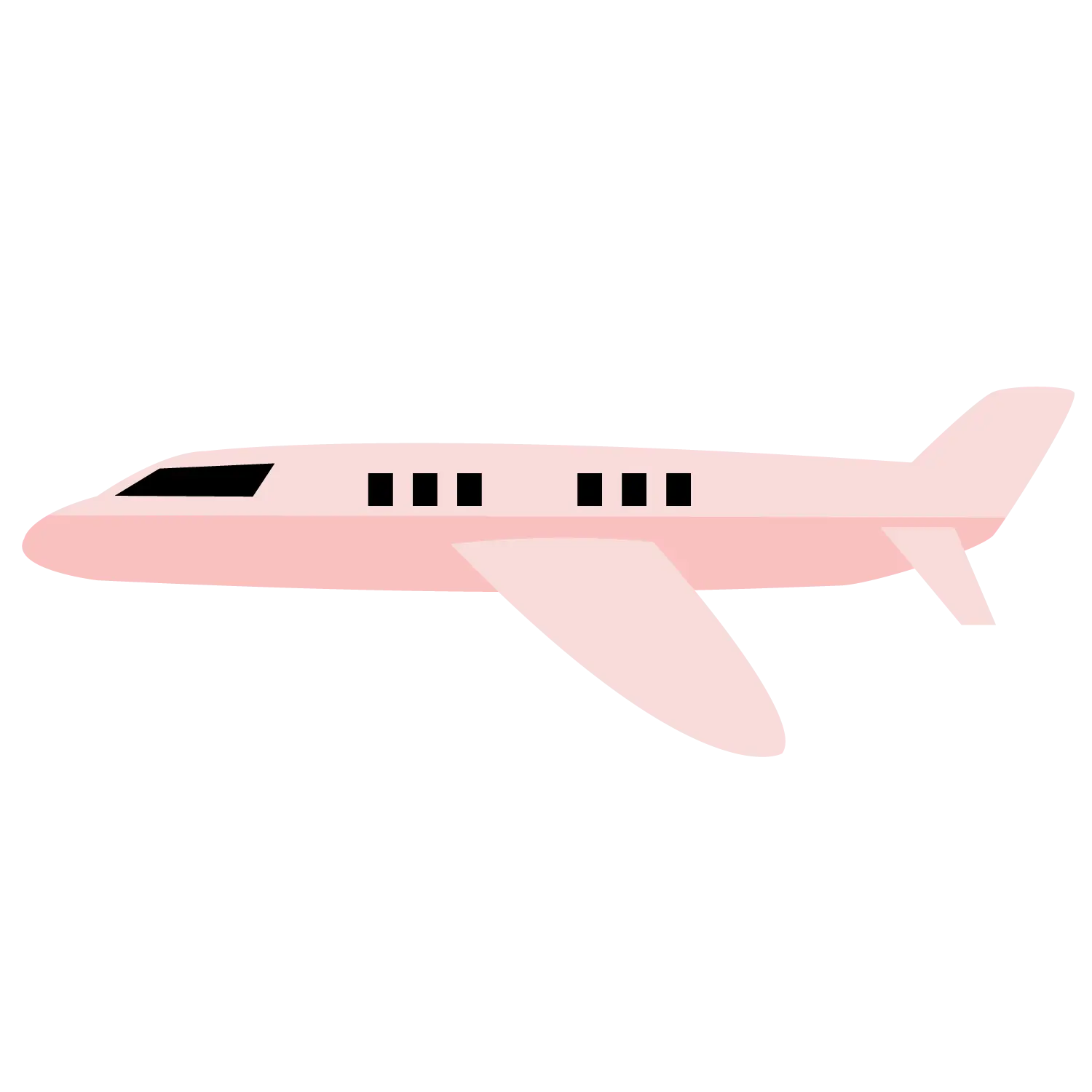 Pink Airplane Illustration in Simple Style