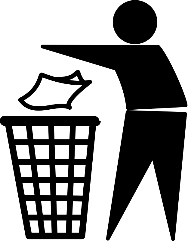 Trash Bin Icon Symbolizing Cleanliness