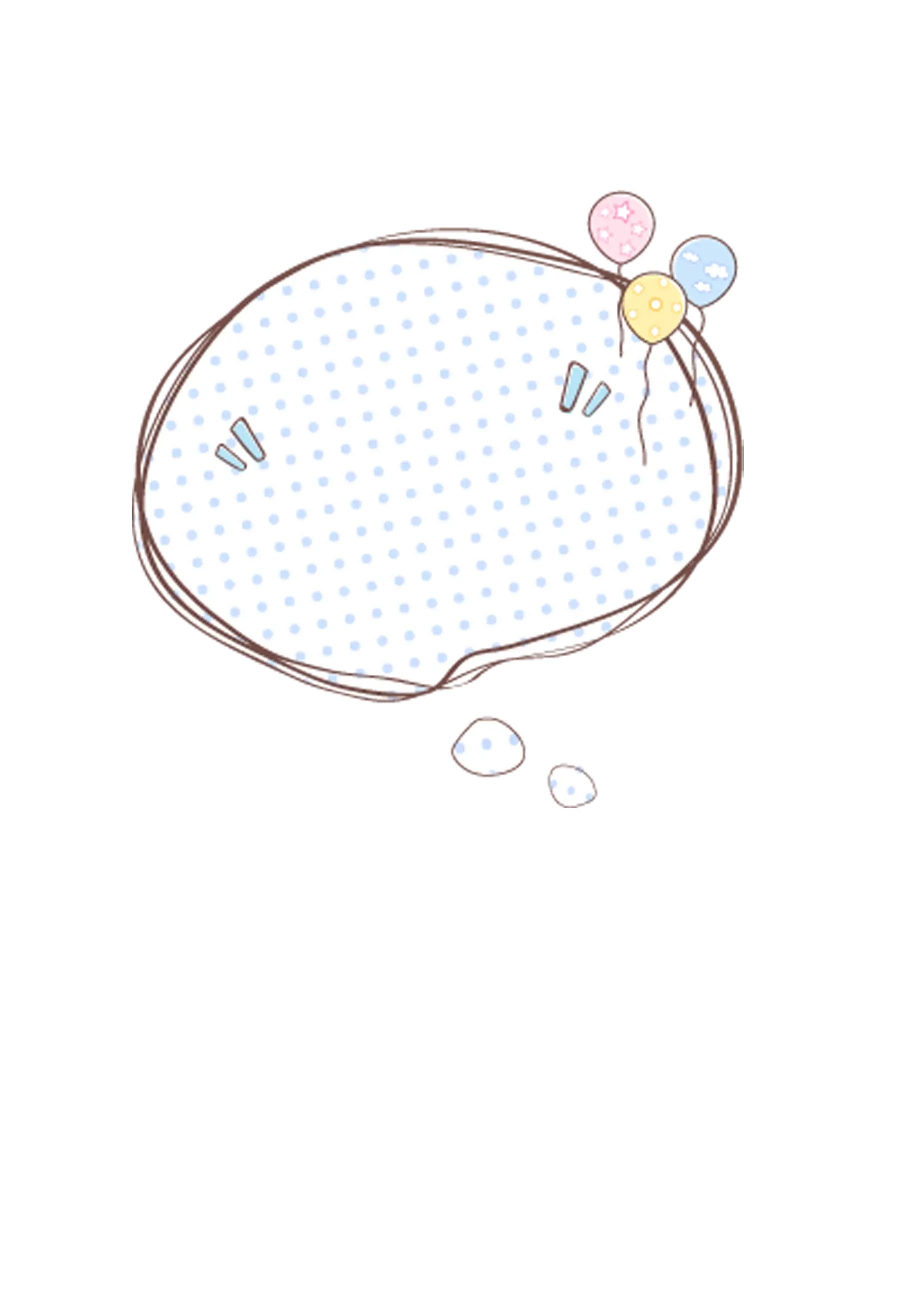Cute Speech Bubble with Balloons