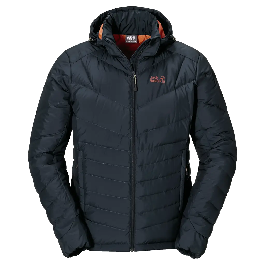 Black Hooded Insulated Jacket for Winter