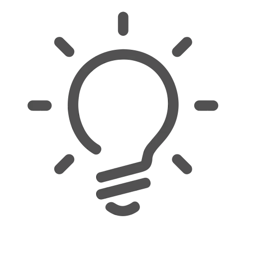 Grey Lightbulb Icon Representing Ideas