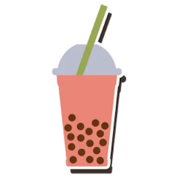 Delicious Bubble Tea with Straw