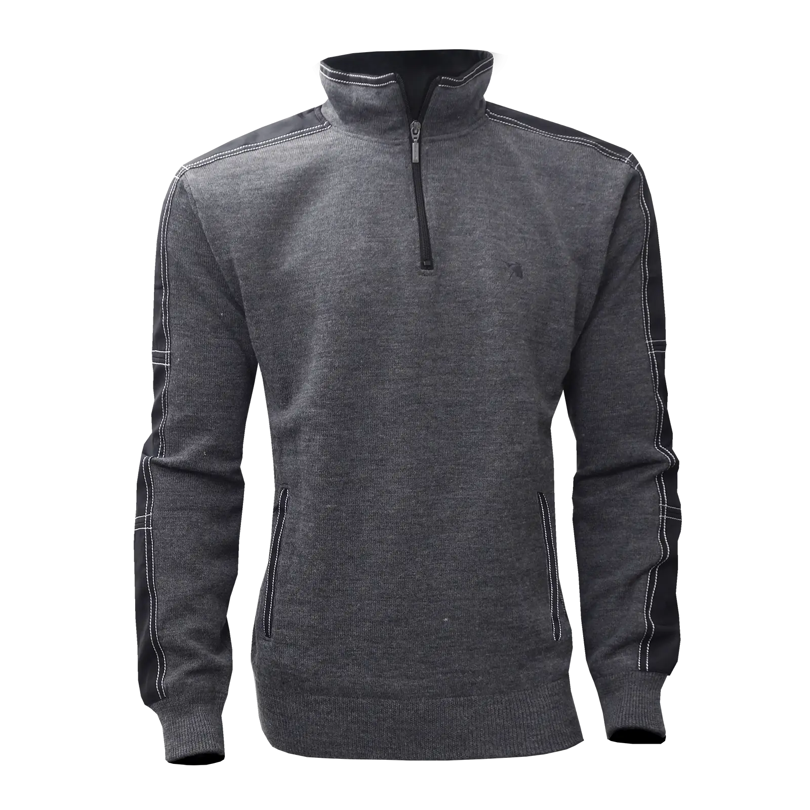 Gray Half-Zip Pullover Sweater