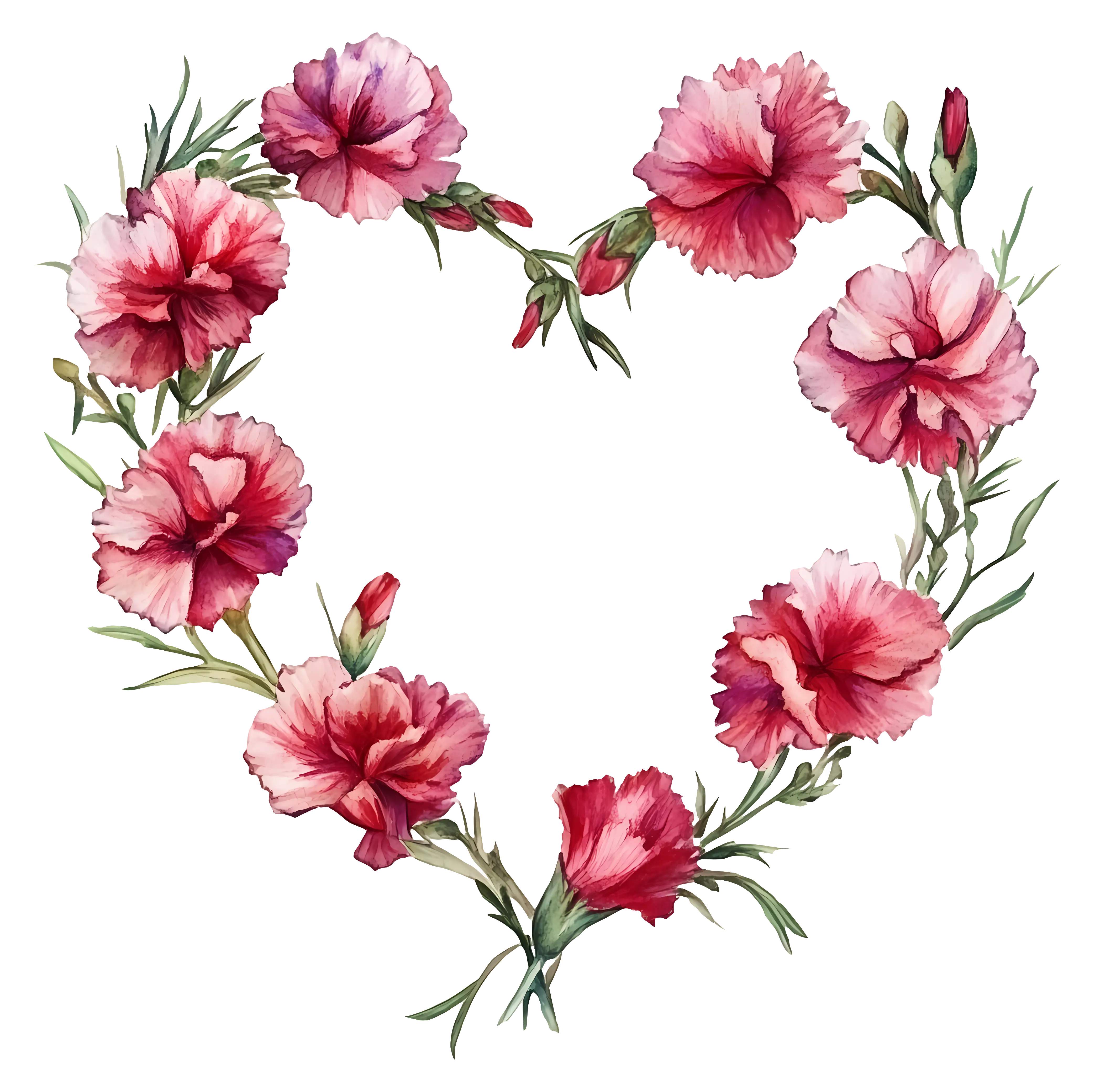 Pink Carnation Heart Floral Arrangement