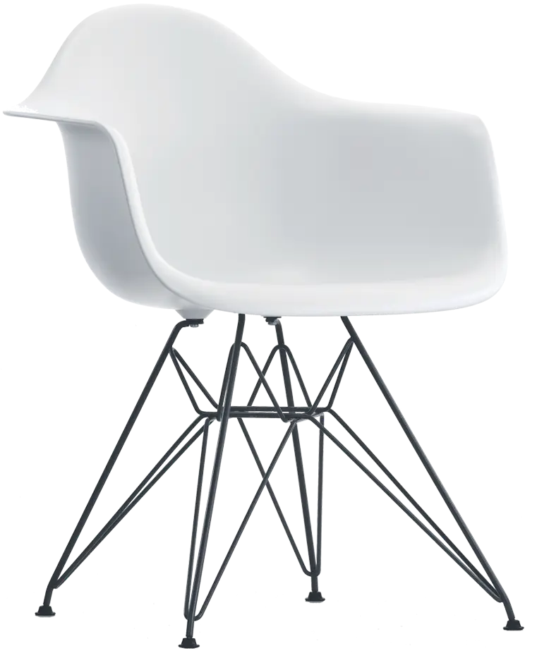 Modern White Chair with Metal Frame Design