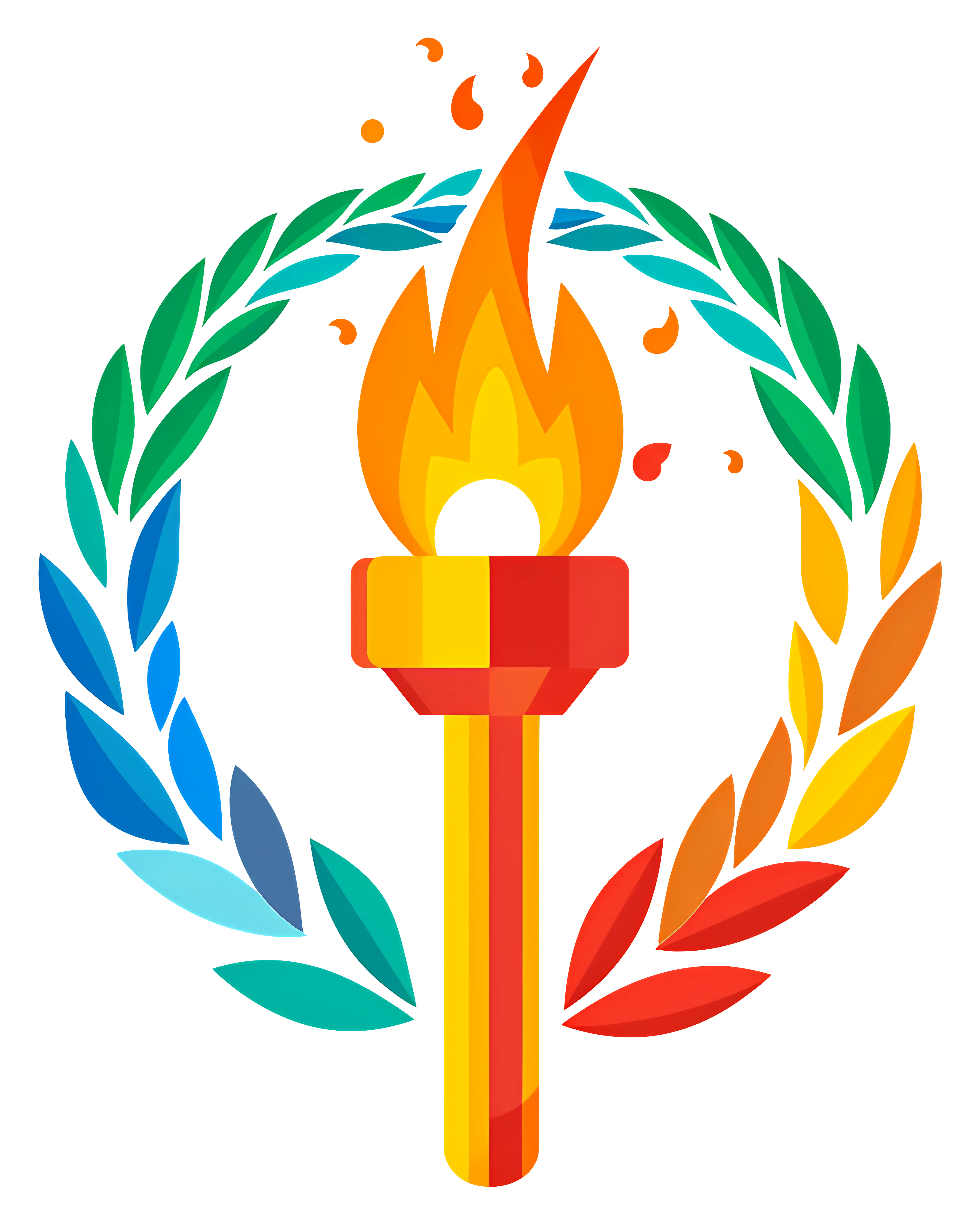 Torch with Laurel Wreath