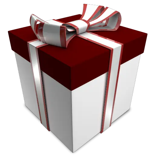 Gift Box with Red and White Ribbon