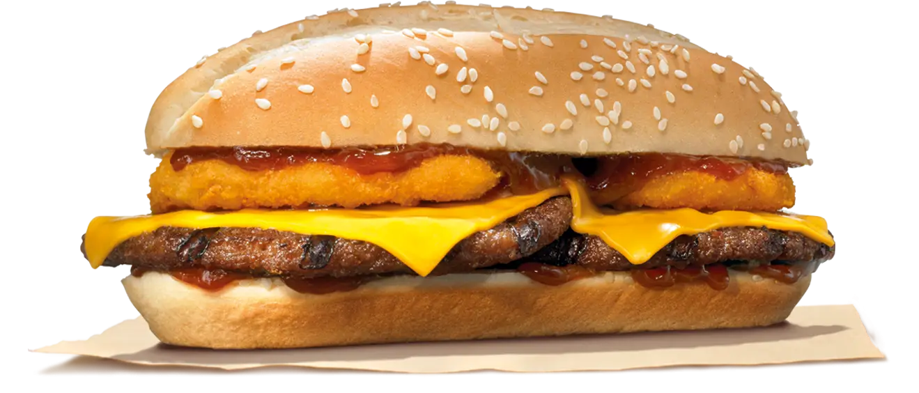Cheeseburger with Onion Rings