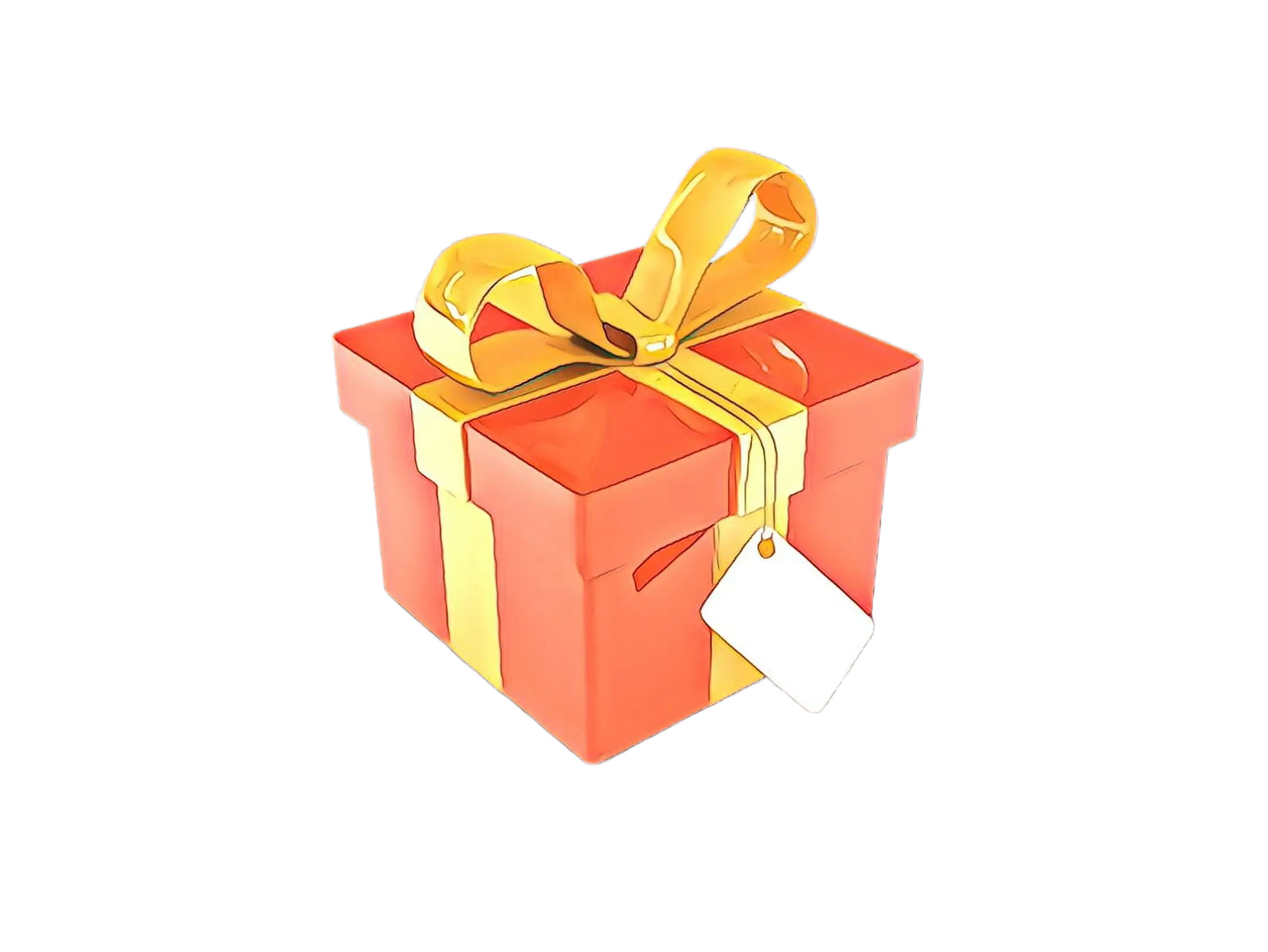 Orange Gift Box with Yellow Ribbon
