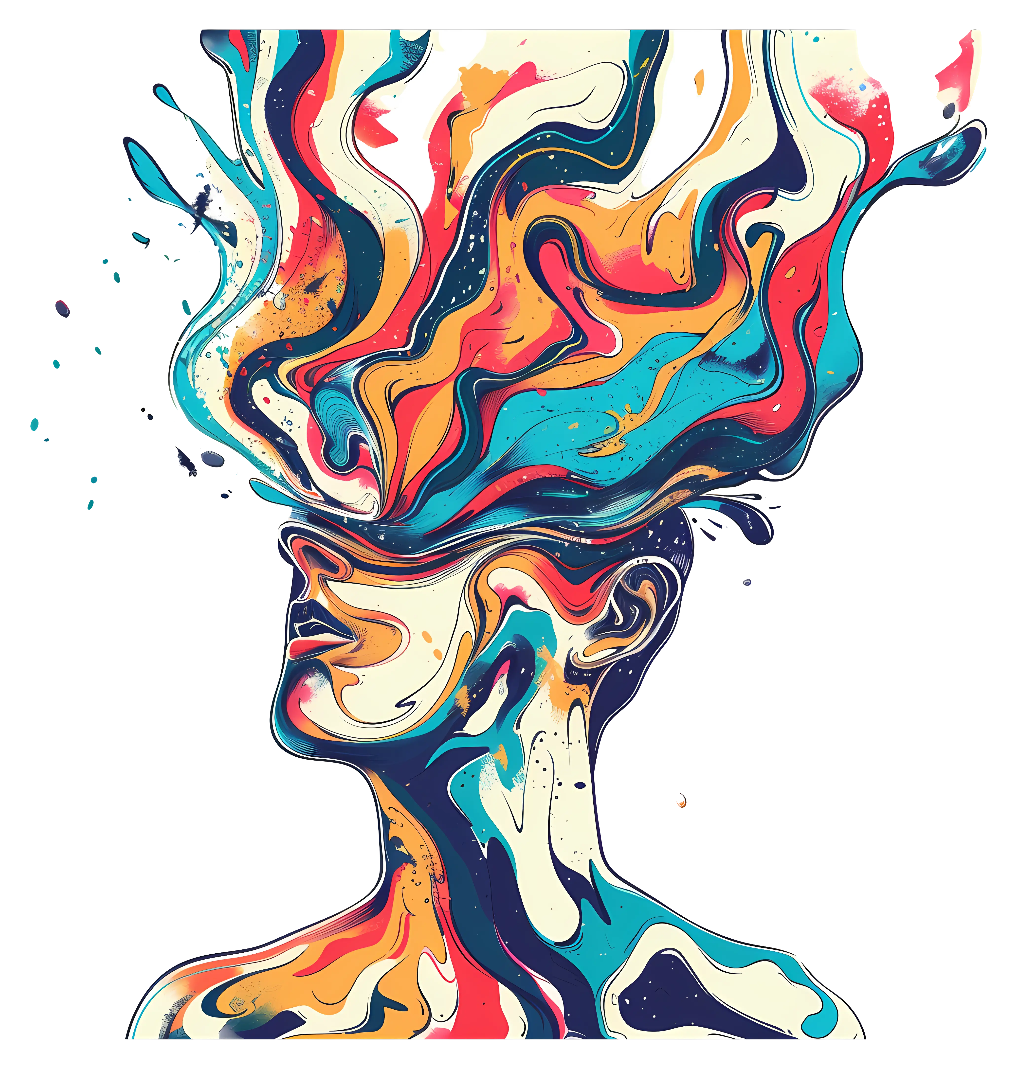 Colorful Abstract Illustration of a Face