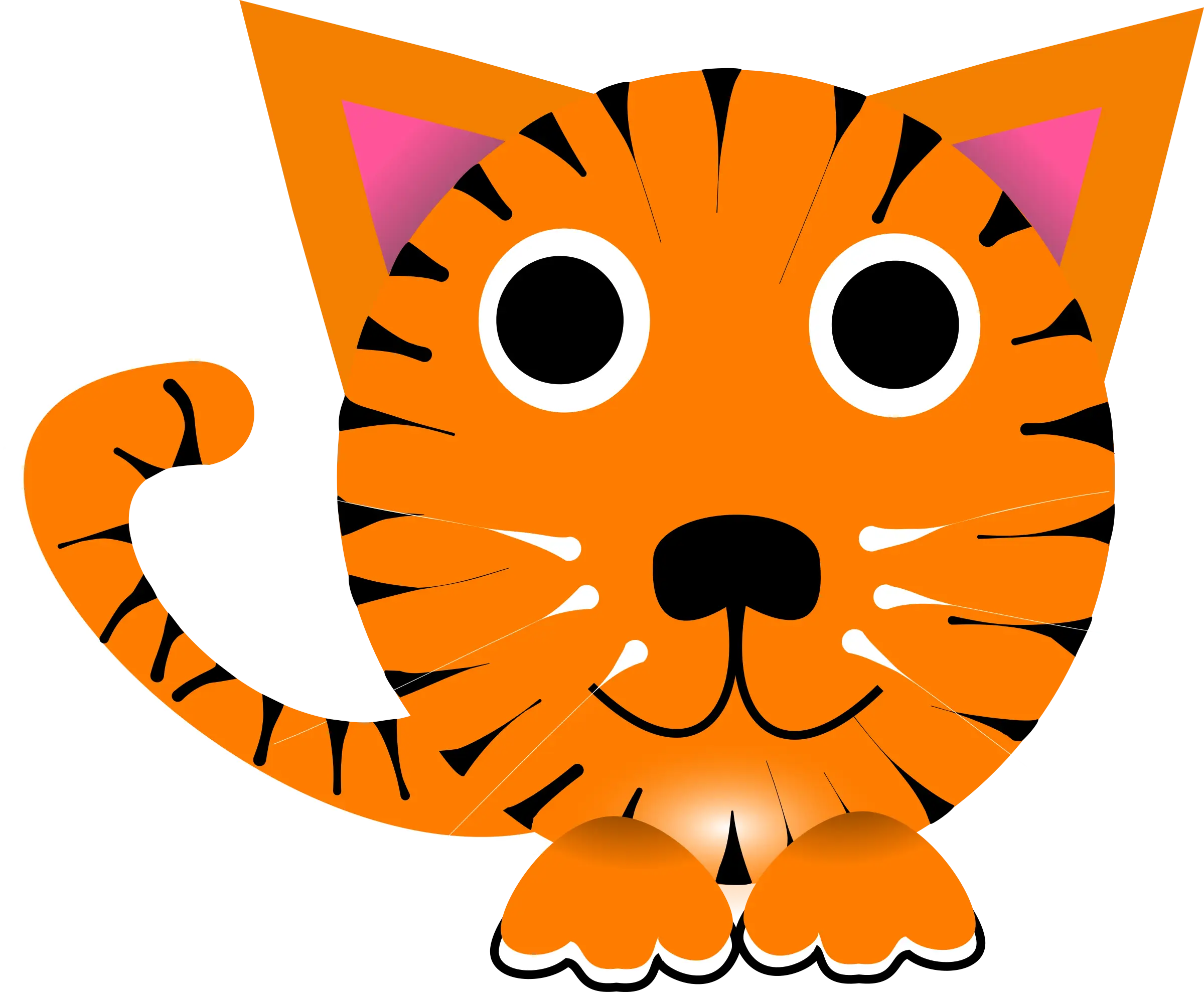 Cartoon Tiger with Playful Expression