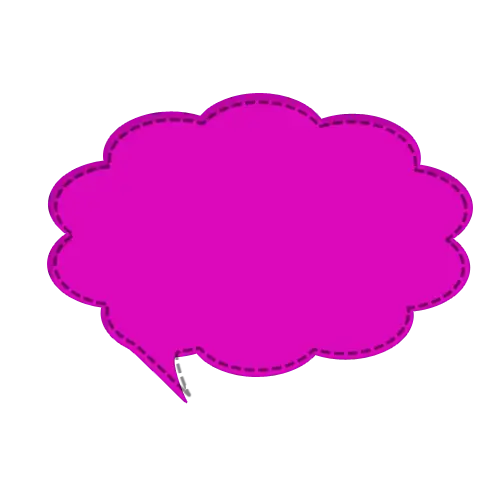Pink Speech Bubble with Dotted Border