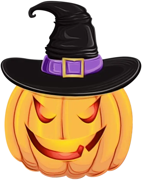 Halloween Pumpkin with Witch Hat
