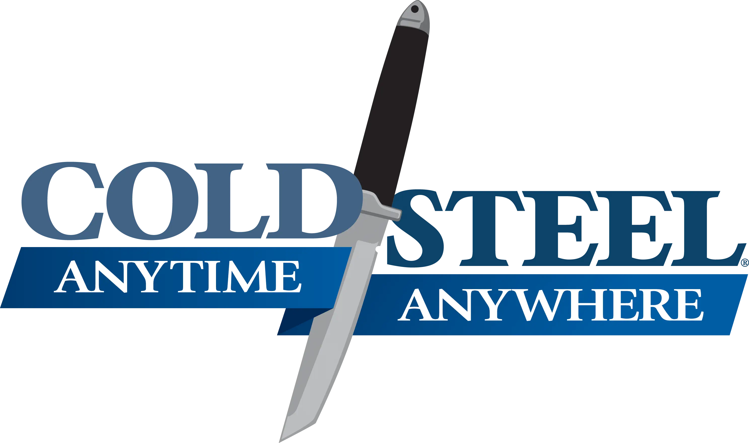 Knife Embedded in Cold Steel Logo