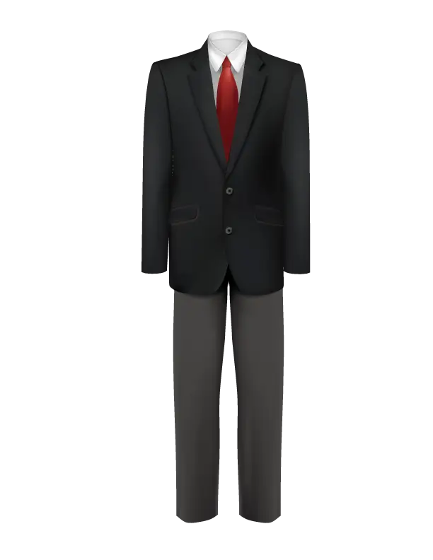 Formal Business Suit with Red Tie