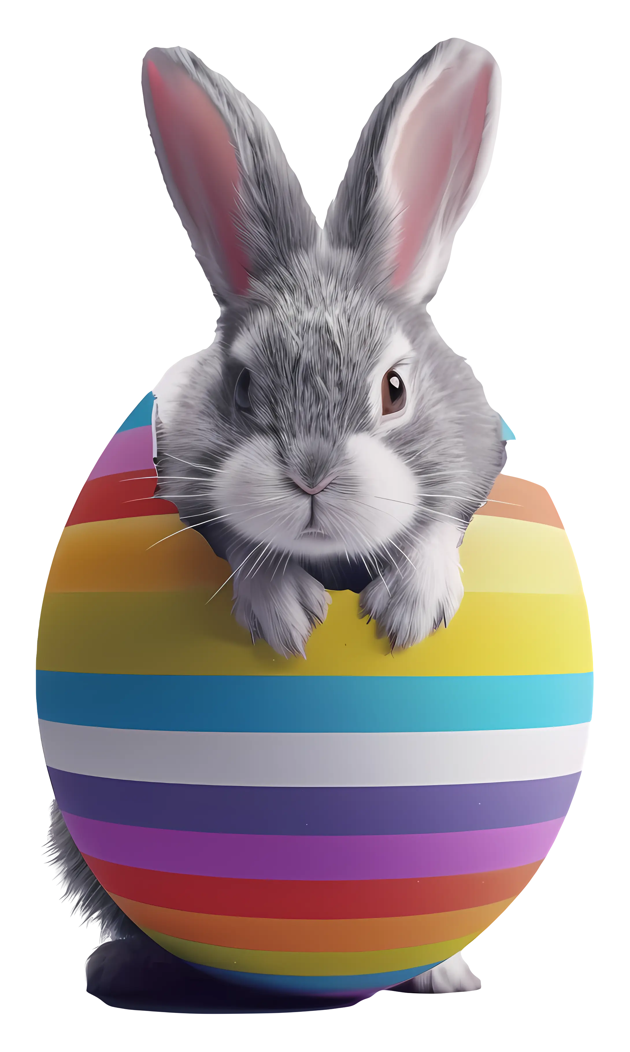 Easter Bunny in Colorful Egg