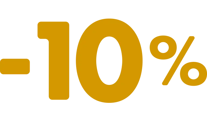 Golden 10% Percentage Discount Sign