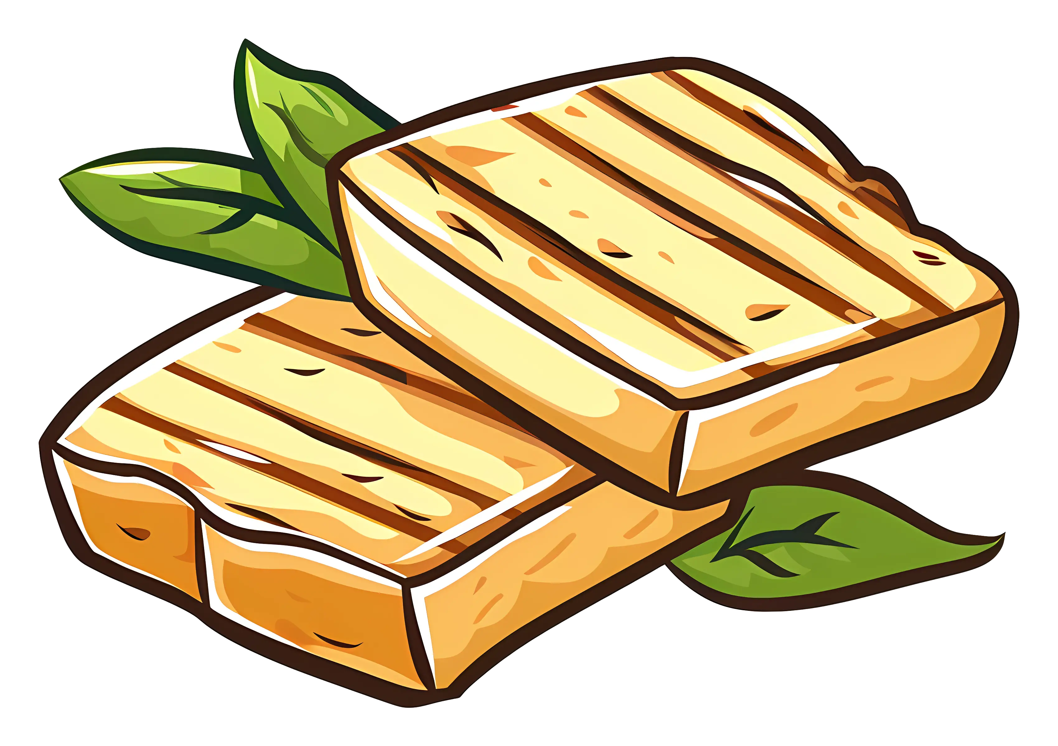 Grilled Tofu with Leaves
