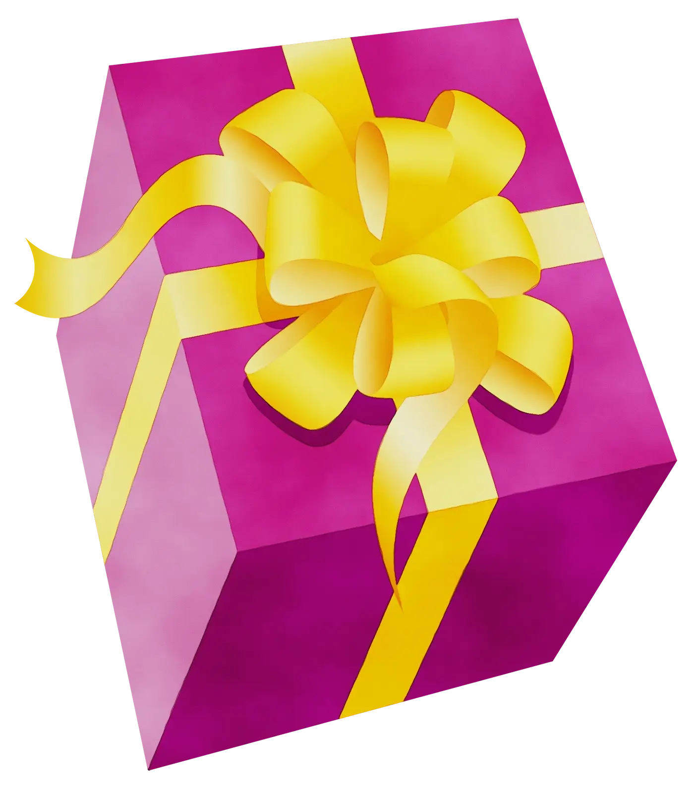 Pink Gift Box with Yellow Ribbon