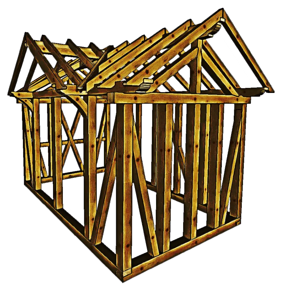 Wooden House Construction Frame