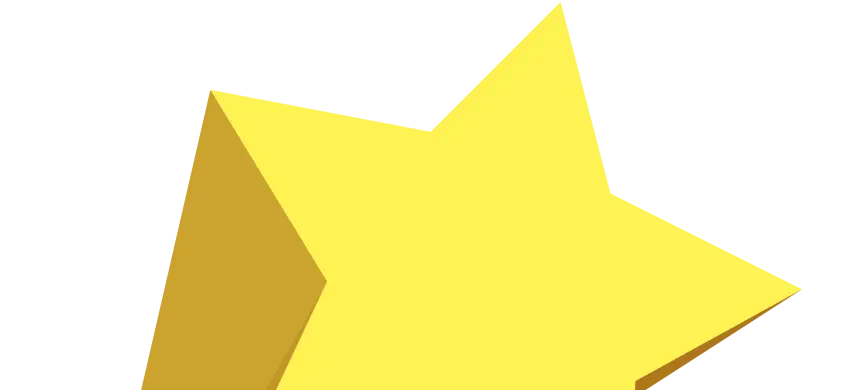 3D Yellow Geometric Star Shaped Object