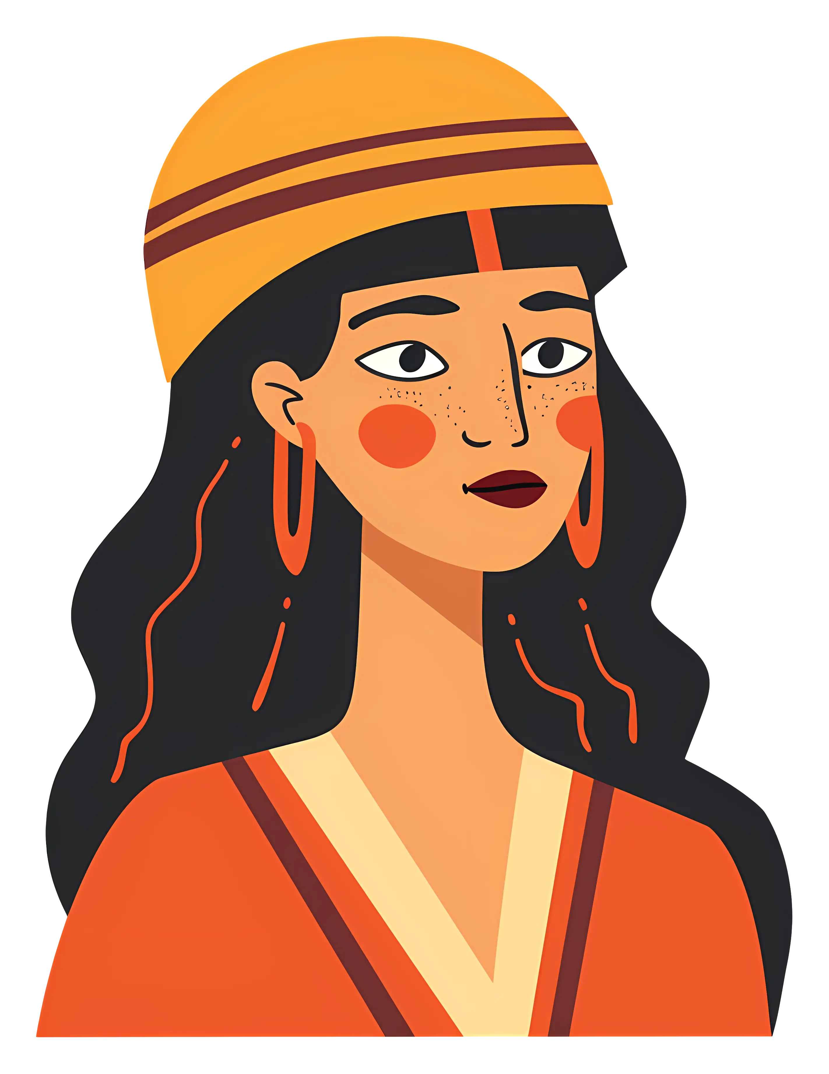 Woman with Hat Illustration