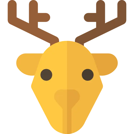 Cartoon Deer Head with Antlers