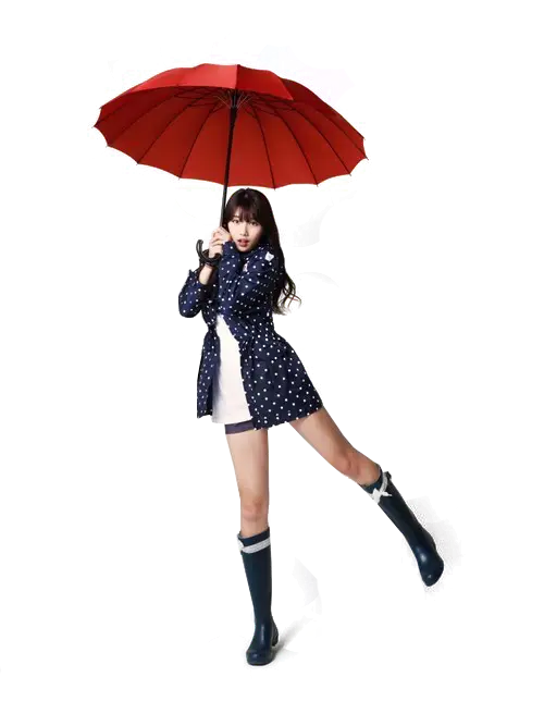 Fashionable Woman with Red Umbrella