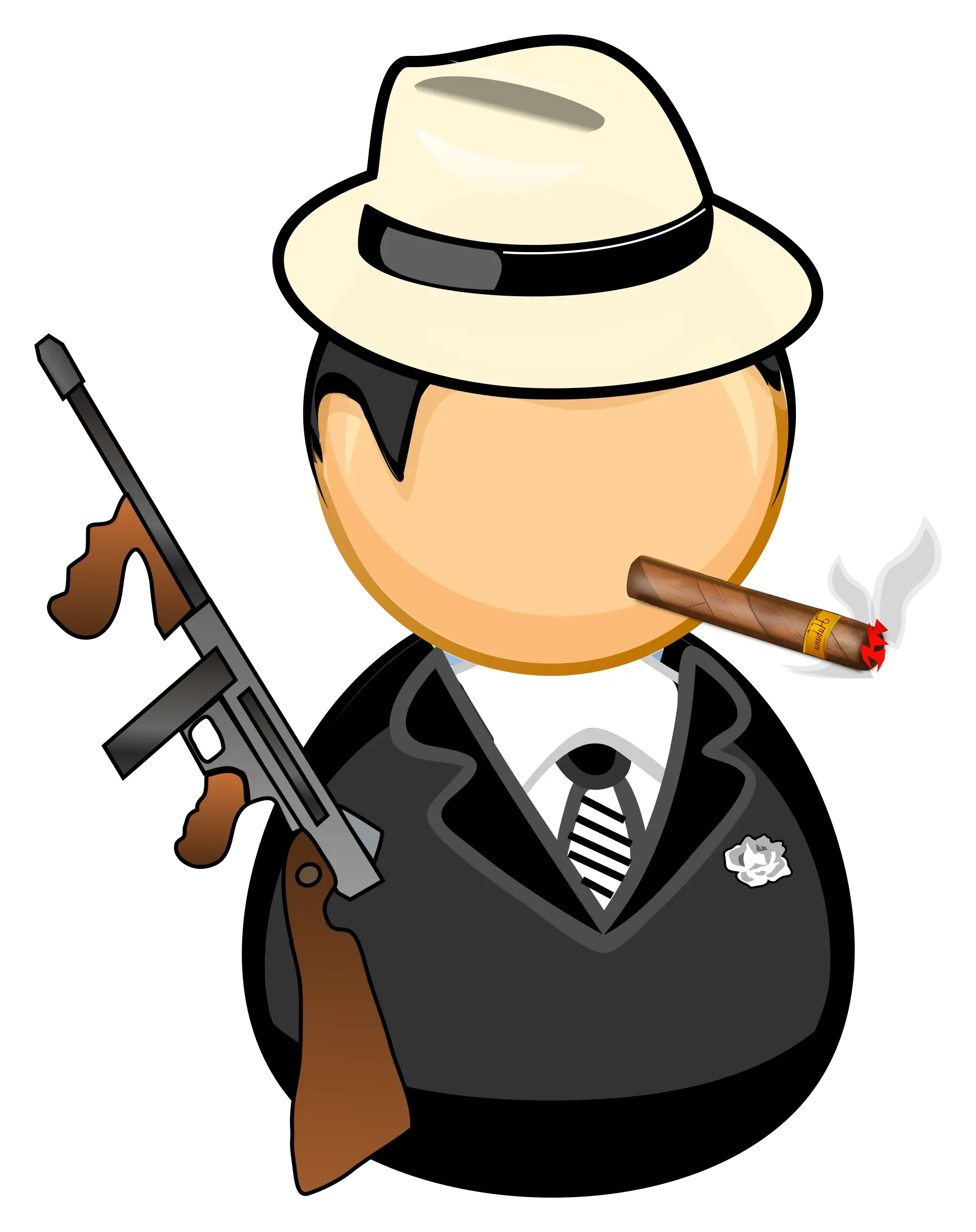 Gangster with Cigar and Gun