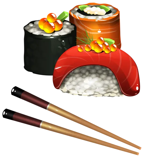 Sushi and Chopsticks Illustration for Japanese Cuisine