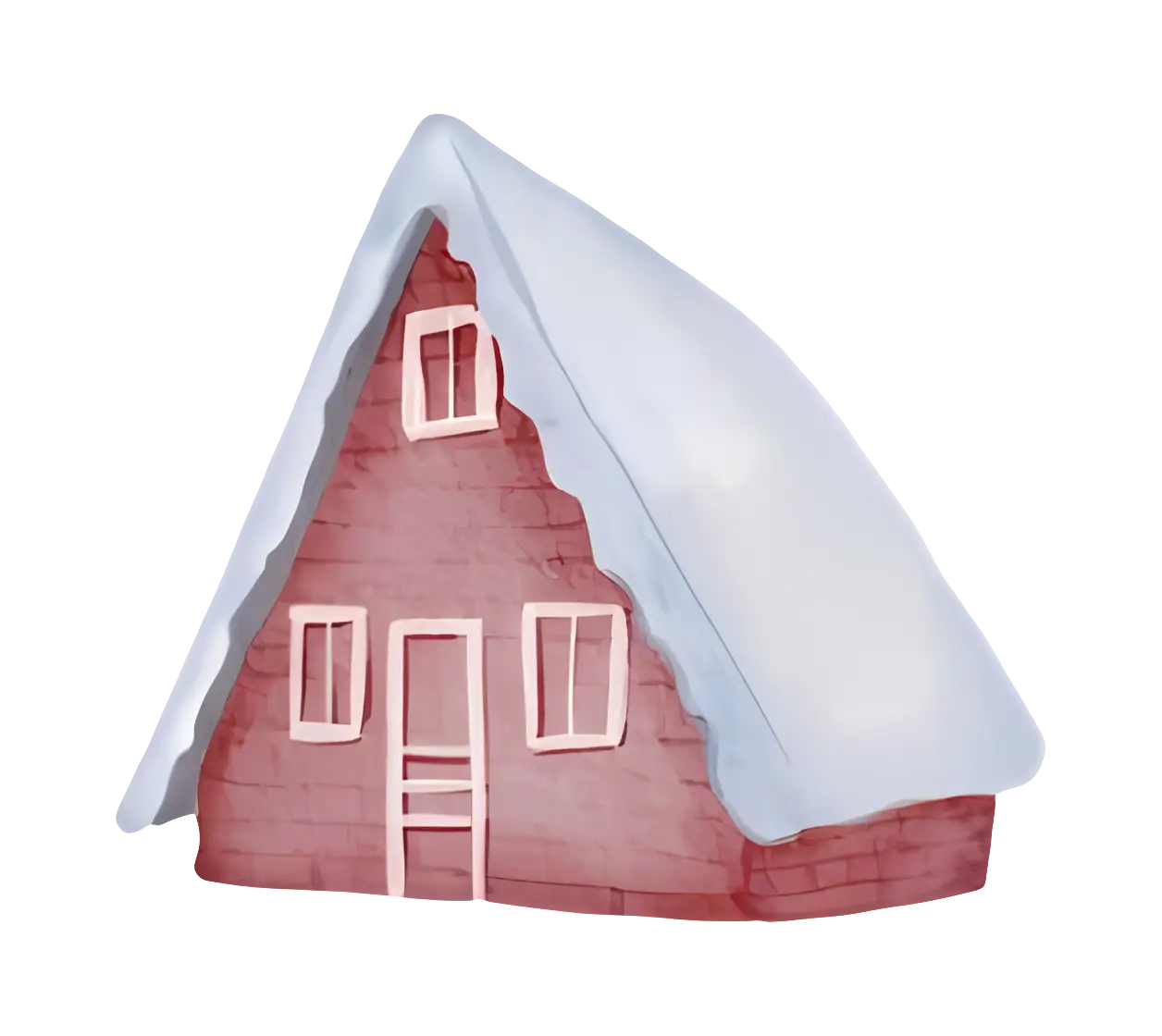 Small Cute Doodle House with Snow