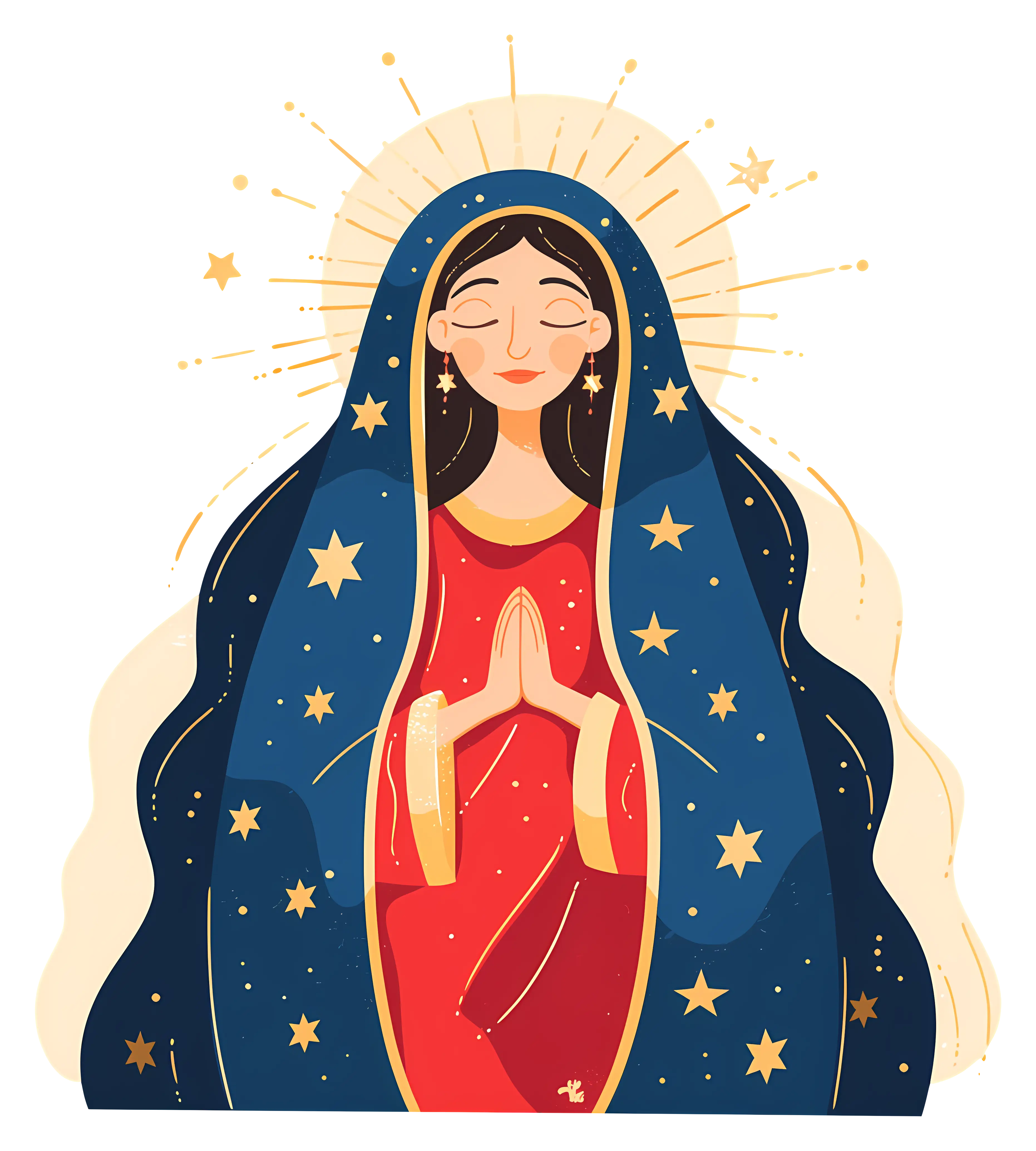 Praying Holy Figure with Starry Cloak