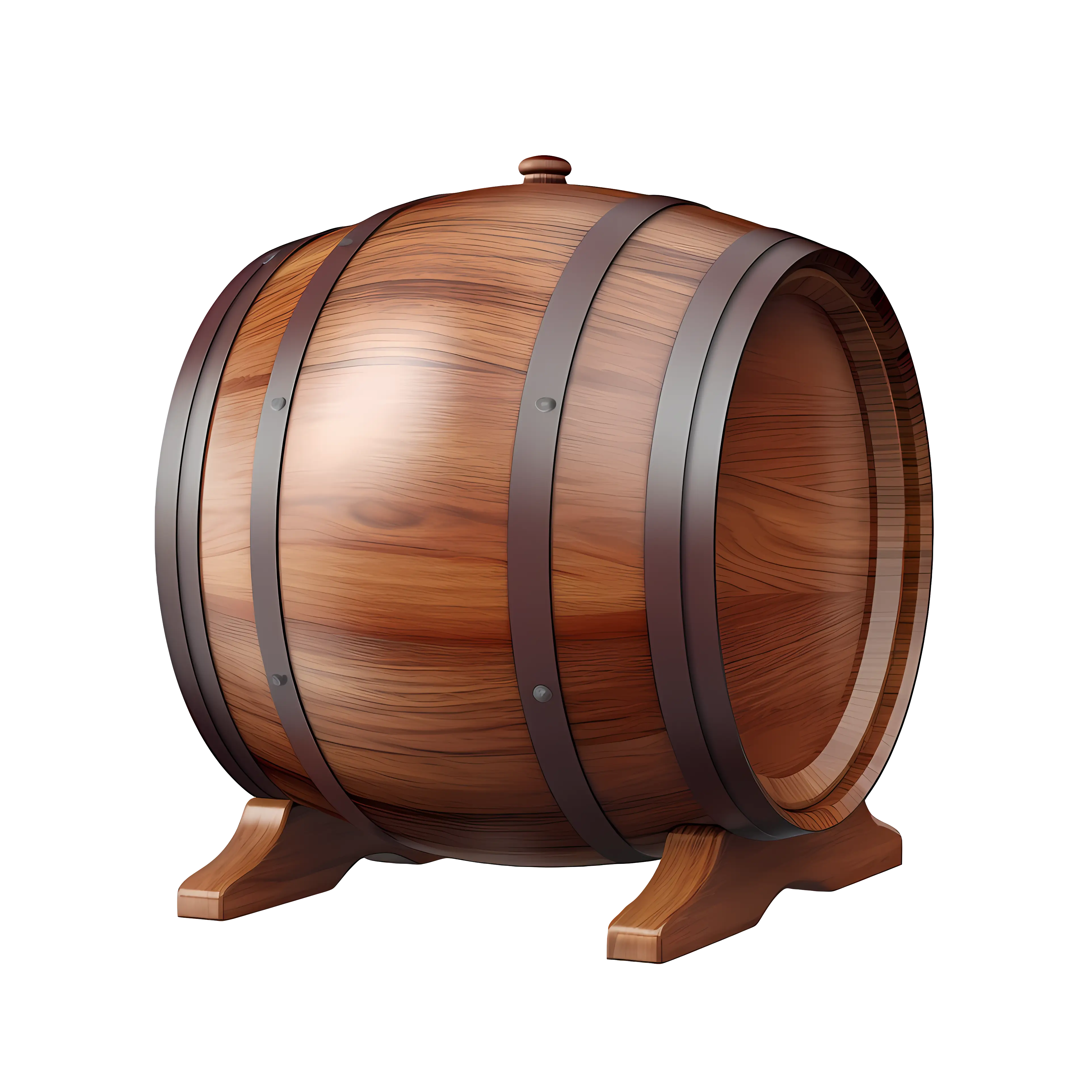 Rustic Wooden Barrel for Storage or Decoration