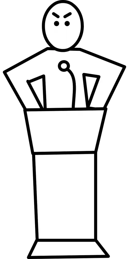 Speaker at Podium Illustration
