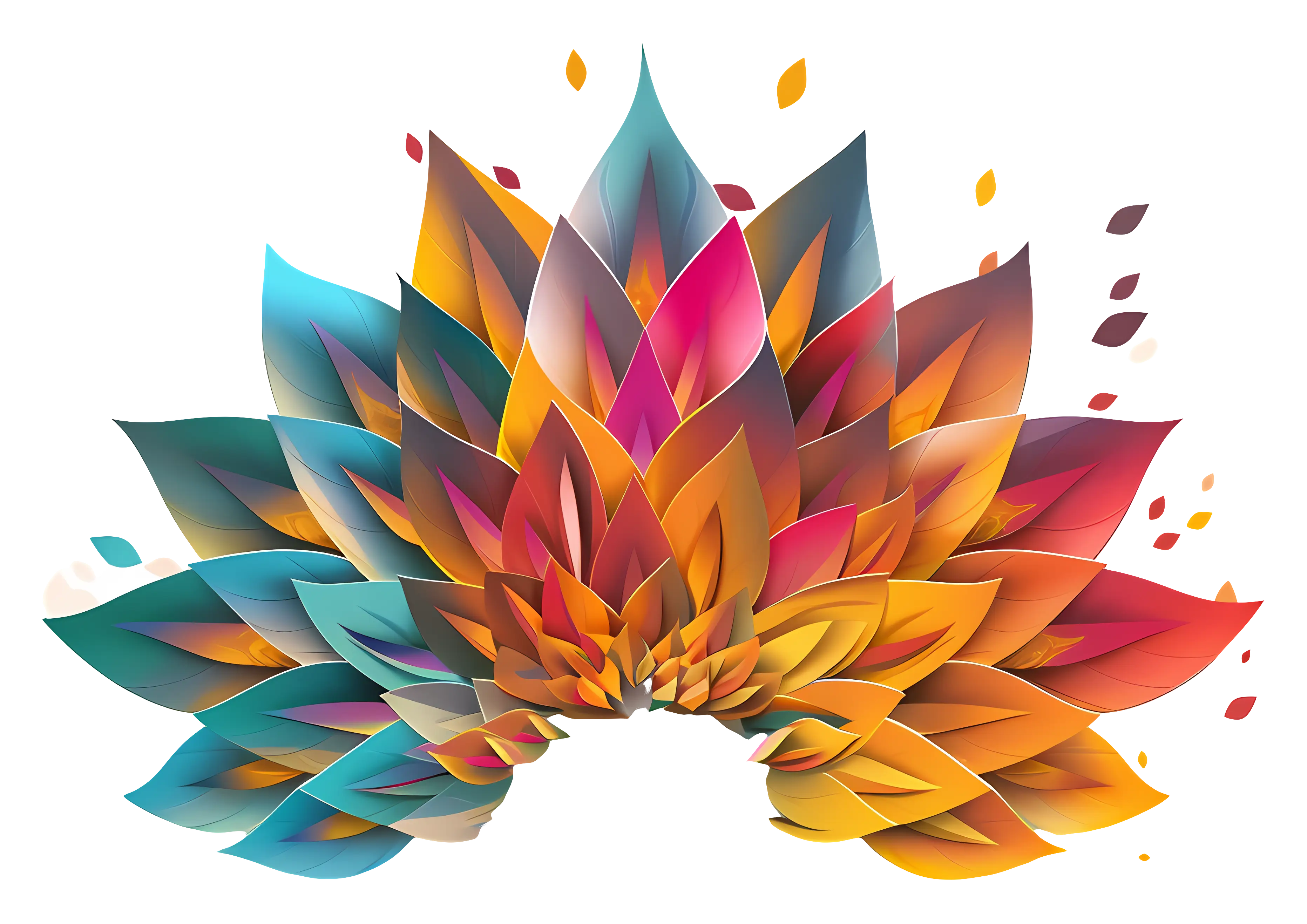 Abstract Colorful Leaves Art