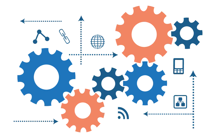 Colorful Gears Illustration for Technology Concepts