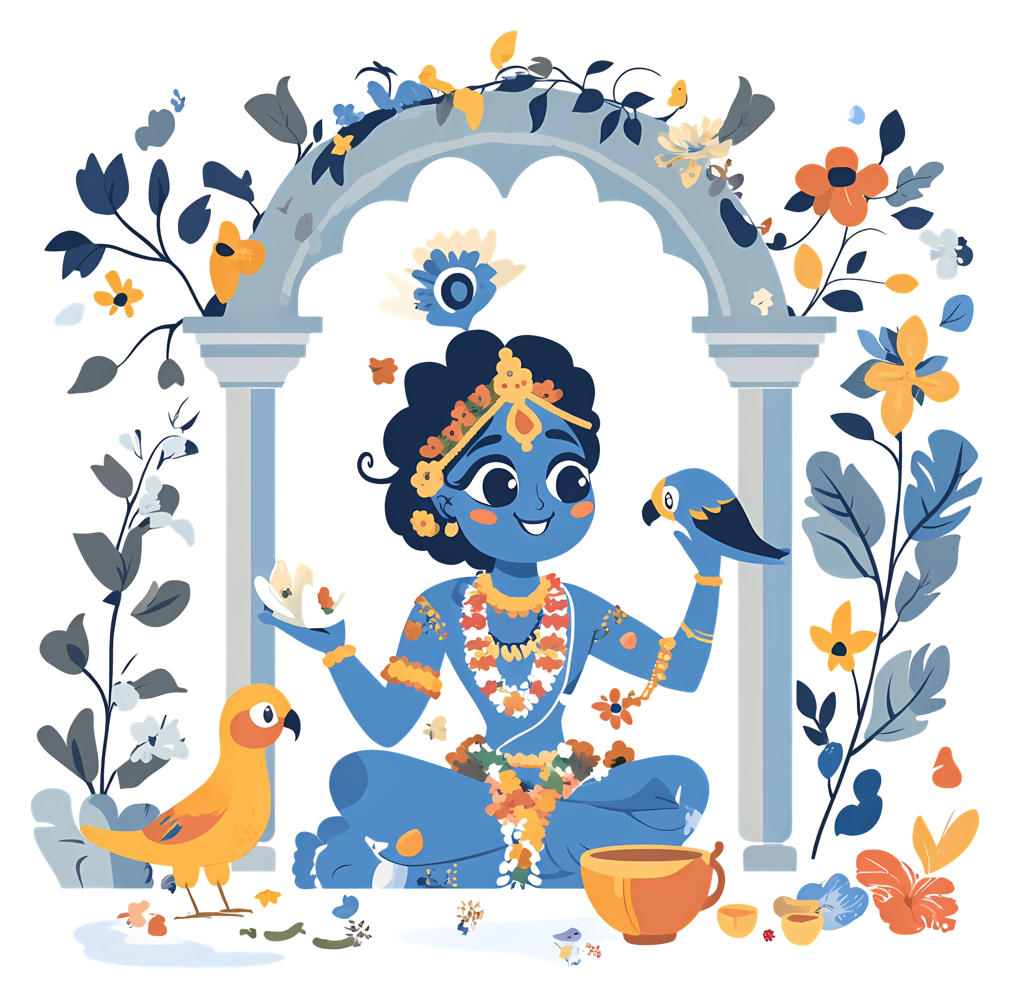 Blue Deity Illustration
