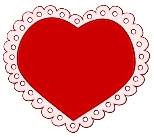 Red Heart with Lace Border for Valentine&#039;s Day