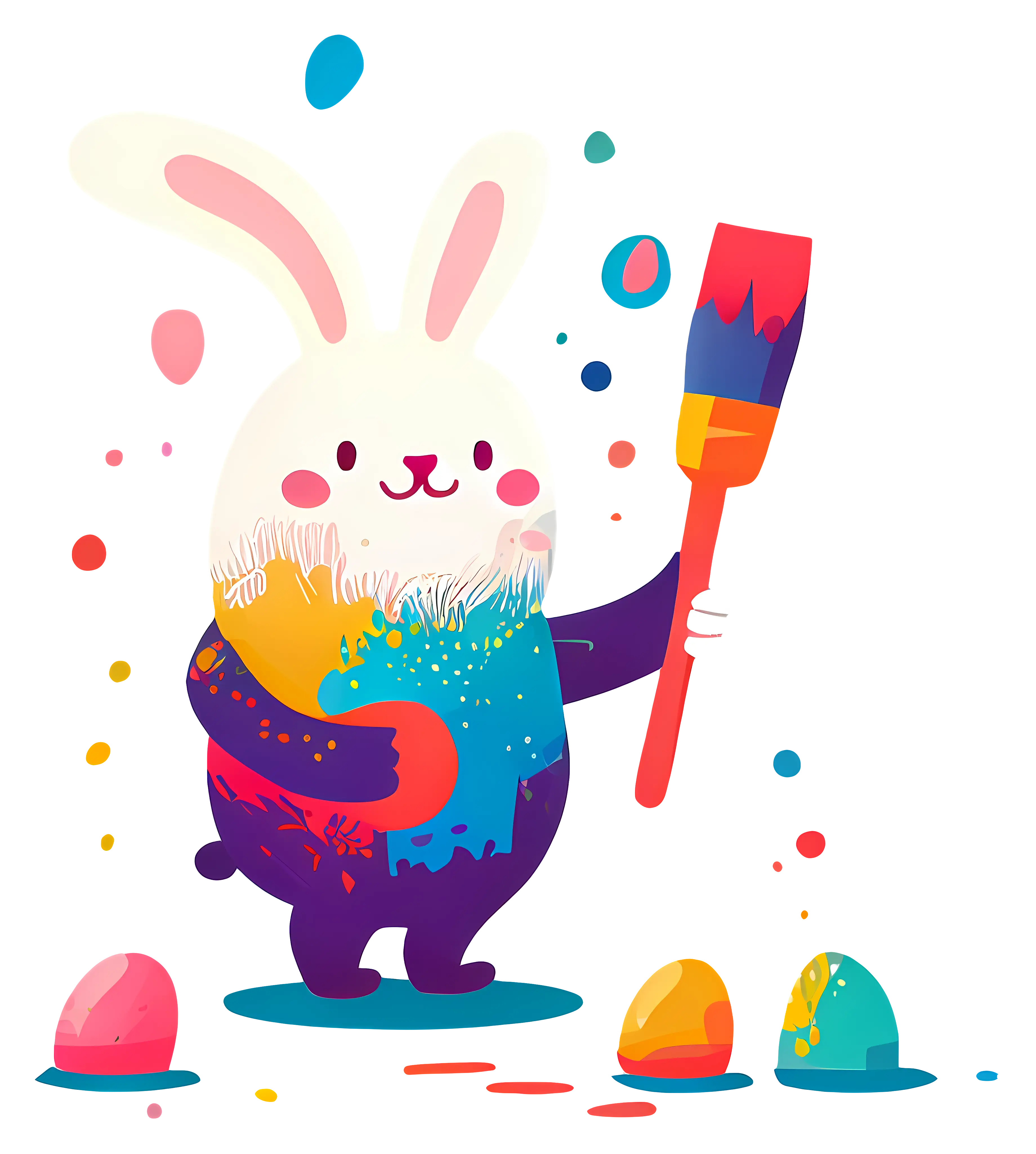 Easter Bunny Painting Eggs