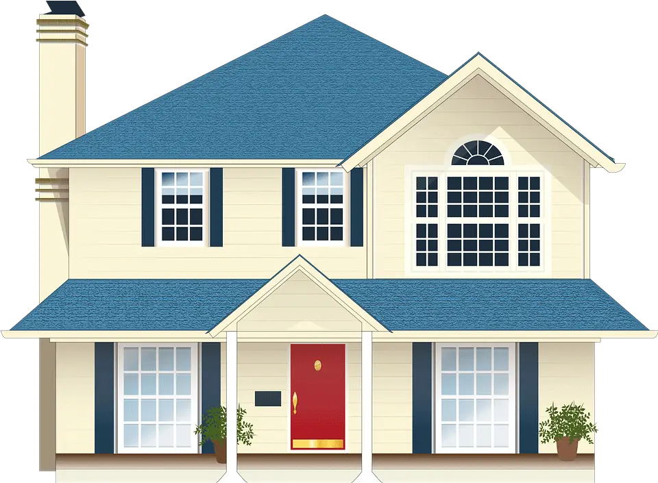 Modern House with Blue Roof Design