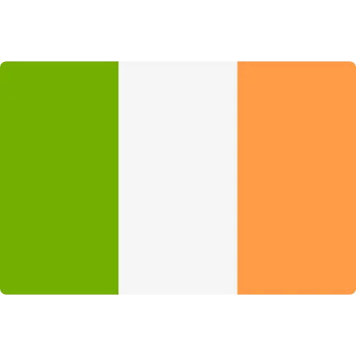 Ireland Tricolor Flag with Green, White, and Orange