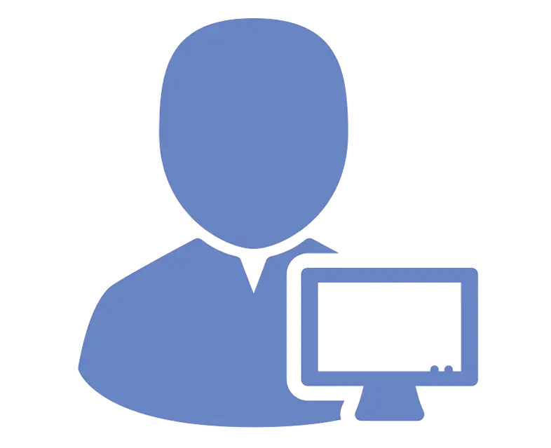 Person with Computer Icon