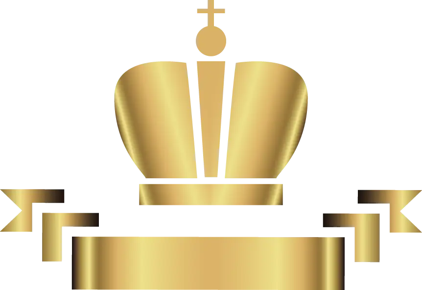 Elegant Gold Crown with Ribbon