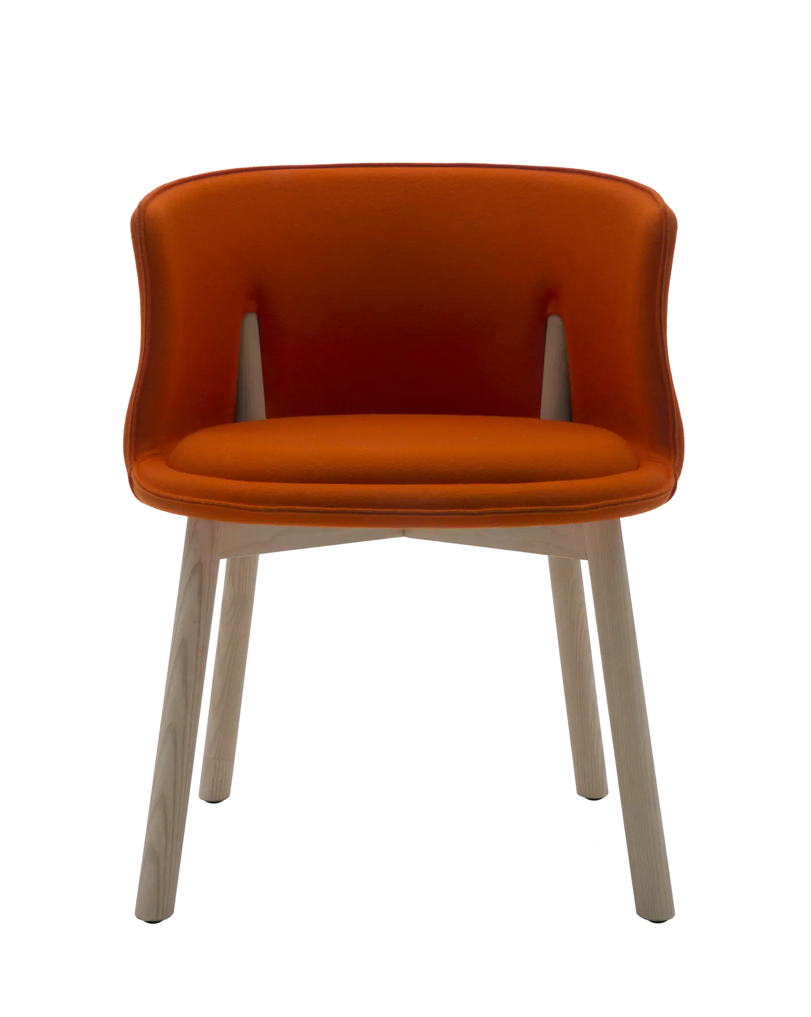Modern Orange Chair with Wooden Legs