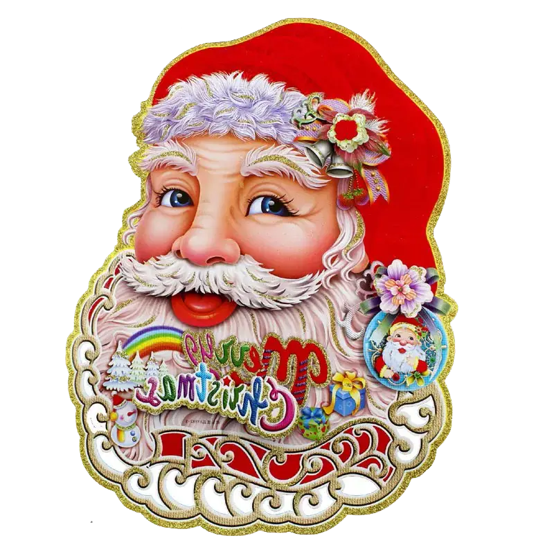 Santa Claus with Merry Christmas Sign