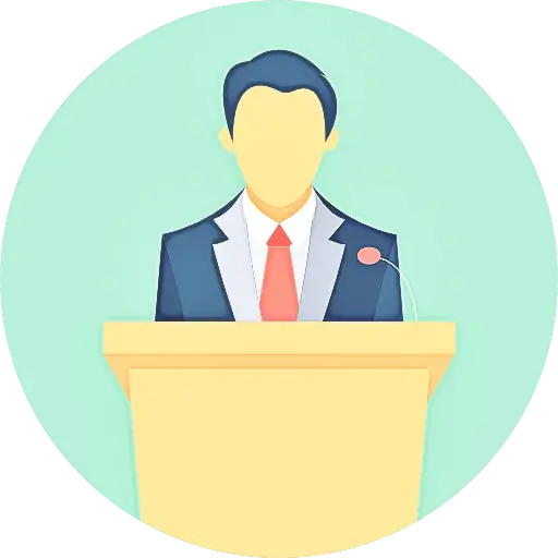 Person Giving Speech at Podium
