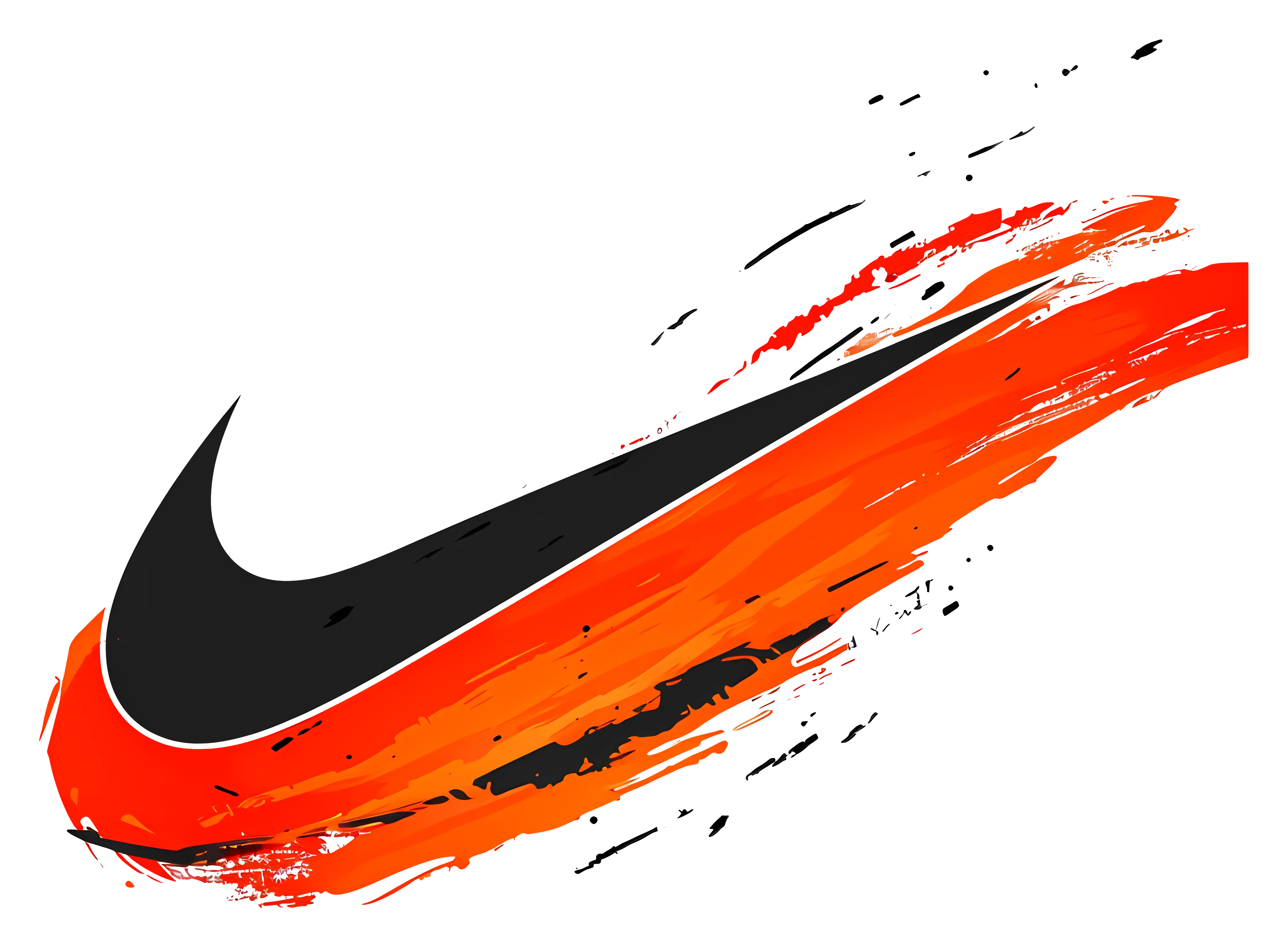 Nike Logo with Orange Swoosh Design
