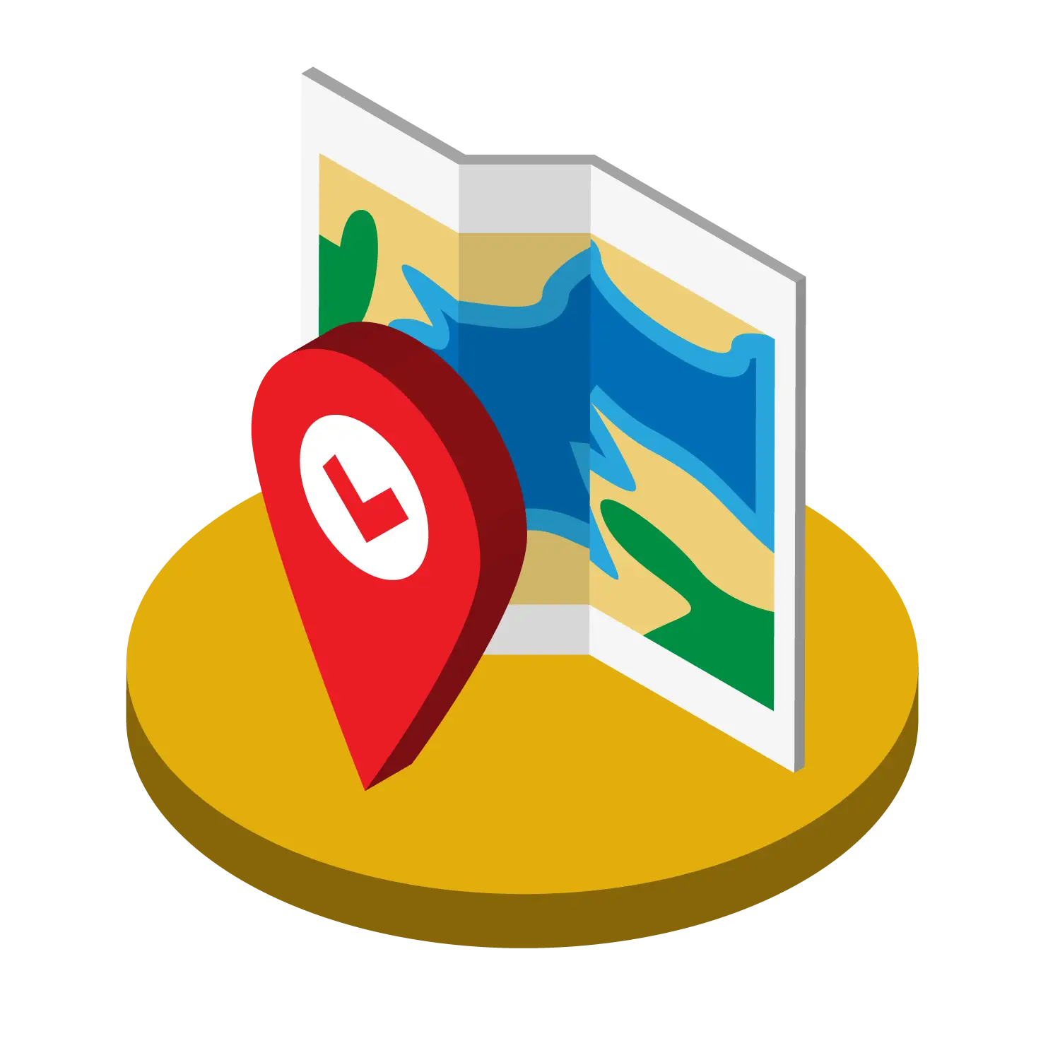 Map with Location Pin for Navigation